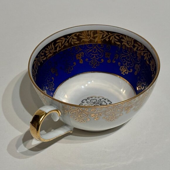 Porzellanmalerei Parbus Bavaria Cobalt Blue 22K Gold Porcelain Demitasse Cup - Picture 4 of 15